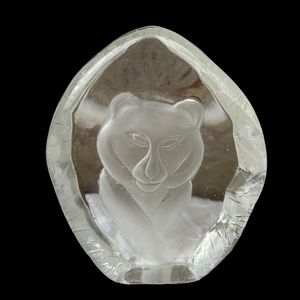 Crystal d’Arques Paris France Crystal Glass Etched Lion Figurine Oddities Unique